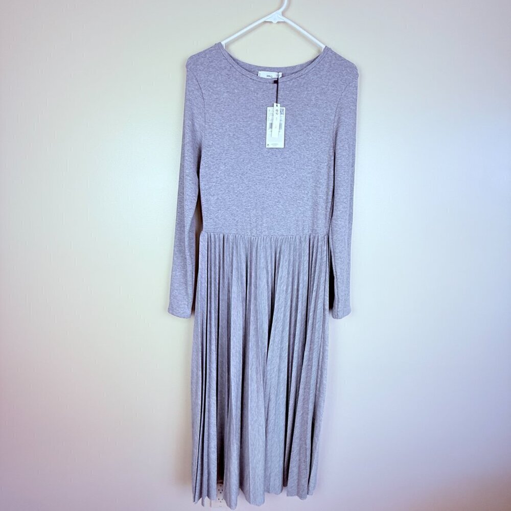 NWT MANGO (MNG) Pleated Midi Dress Size L
